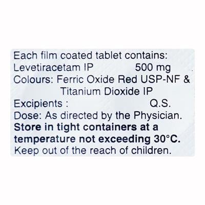 Levera 500mg Tablet 15'S - Epilepsy/Convulsion-Ant