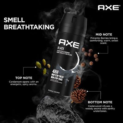 Axe Black Deodorant Body Spray for Men 48H Odour Protection Frozen Pear and Cedarwood Scent 150 ml - Men Deodorants/Roll-Ons