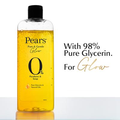 Pears 98% Pure Glycerin and Gentle Body Wash with 0% Paraben and Soap for Hydration Glow 250 ml - Shower Gels & Body Wash
