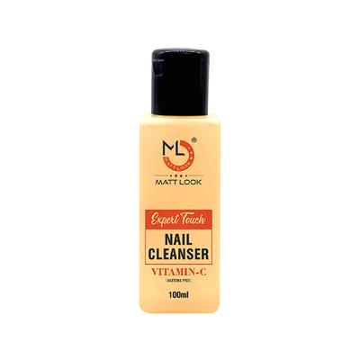 Matt Look Expert Touch Nail Cleanser, Professional Nail Polish Remover Acetone Free Enriched with Vitamin C 100 ml - Nail Polish Remover