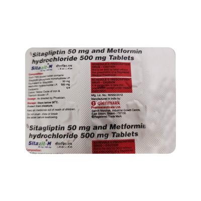 SITAZIT M 50/500 Tablet 10's - Diabetes-Ant