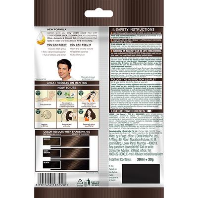 Garnier Color Naturals Creme Riche Sachet, Shade 4, Brown 60 gm - Crème