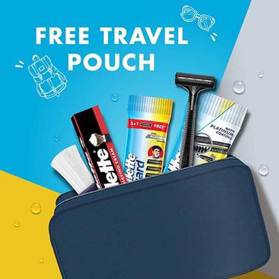 Gillette Guard 5 in 1 Shaving Kit with a Travel Pouch, 1 Razor, 6 Blades, 1 Shaving Cream, 1 Shaving Brush Combo Grooming Kit Gift Set for Men 1's - Grooming Kits