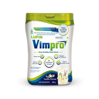 Lupin Vimpro Protein Powder - Vanilla Flavour 400 gm - Protein Drink