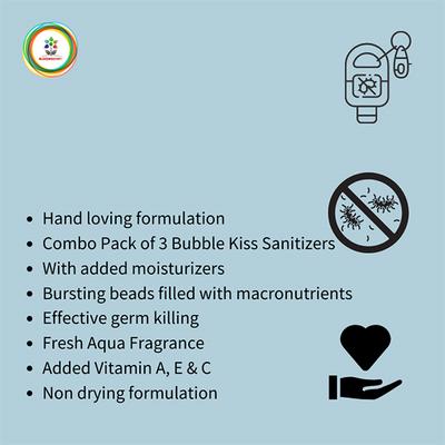 Bloomsberry Hand Sanitizer - Bubble Kiss (Pack of 3 x 30 ml) - Hand Sanitizer