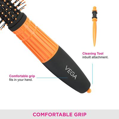 Vega Round Brush Black (E15 - RB) 1's - Hair Brushes