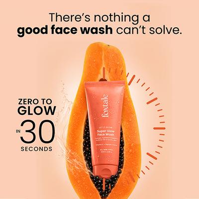 Foxtale Super Glow Face Wash, Reduces Tan, Boosts Glow 100 ml - Face Wash & Cleansers