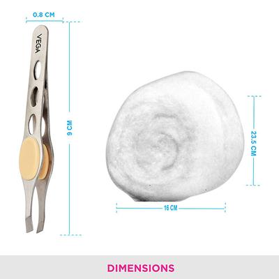 Vega Tweezer and Cotton Balls (VCP-06) 2's - Tweezers