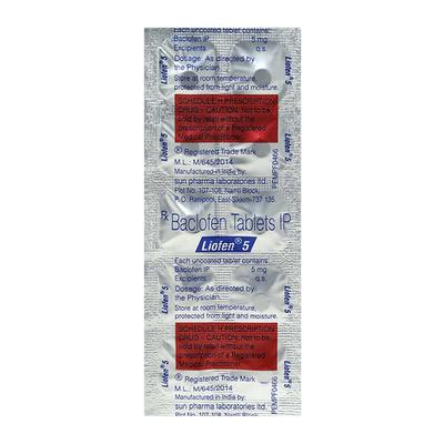 Liofen 5mg Tablet 10'S - Muscle Cramps/Spasticity-Mus
