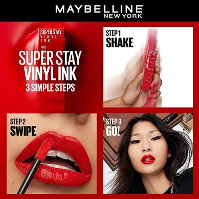 Maybelline New York Super Stay Vinyl Ink Liquid Lipstick, Lippy 4.2ml - Lipsticks