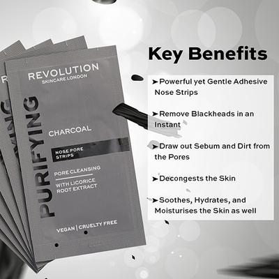Revolution Skincare Pore Cleansing Charcoal Nose Strips 1's - Skin-Treatment