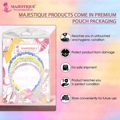 Majestique Headband Satin Silk Twine Beautiful Fancy Hair Band For Girls Women, Color May Vary 4's - Hair Clips/Bands