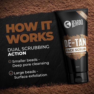 Beardo Detan Face Scrub Detox Rejuvenating 100gm - Face Scrubs