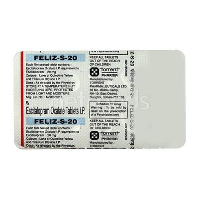 Feliz S 20mg Tablet 10'S - Depression-Ant