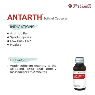 Millennium Lyf Sciences Antarth Liniment Oil (Pack of 4 x 50 ml) - Pure Herbs