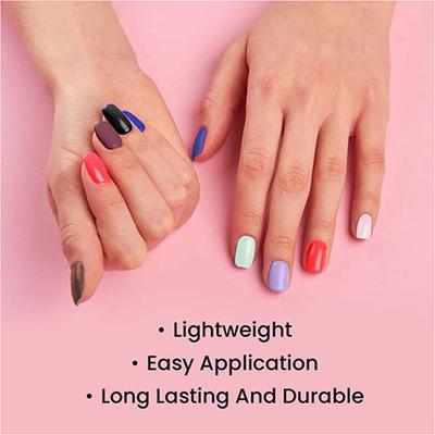 Faces Canada Ultime Pro Splash Instant Manicure - Mulberry , Press On Nail Extensions - 16 Pcs 1's - Nail Art