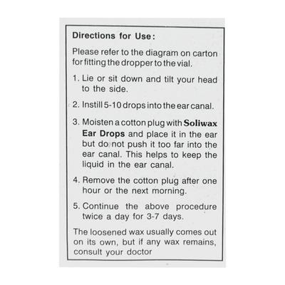 Soliwax Ear Drops 10ml - Ear Conditions-Oth