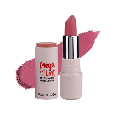 Matt Look Mega Last No Transfer Matte Lipstick With Smudge Proof Formula & Vitamin E, Dusky Rose-15 3.8 gm - Lipsticks