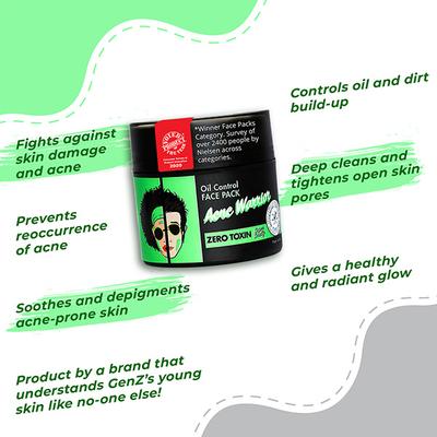 Super Smelly Acne Warrior Oil Control Face Pack 70 gm - Face Packs