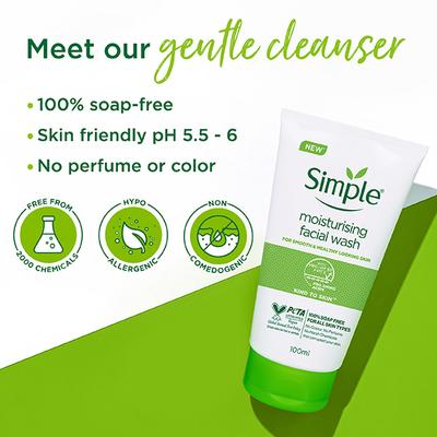 Simple Kind To Skin Moisturising Facial Wash 100 ml - Face Wash & Cleansers