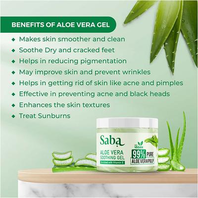 Saba Aloe Veragel Enriched with Vitamin E Hair and Face Treatment 260 gm - Face Gels