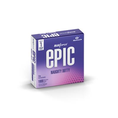 Manforce Epic Naughty Dotty Condoms 3's - Plain/Flavoured Condoms
