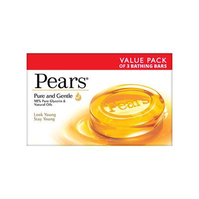 Pears Pure & Gentle Bathing Bar With Glycerine & Natural oils 375gm 3's - Soaps