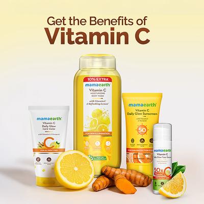 Mamaearth Vitamin C Face Wash with Vitamin C And Turmeric for Skin Illumination 50 ml - Face Wash & Cleansers
