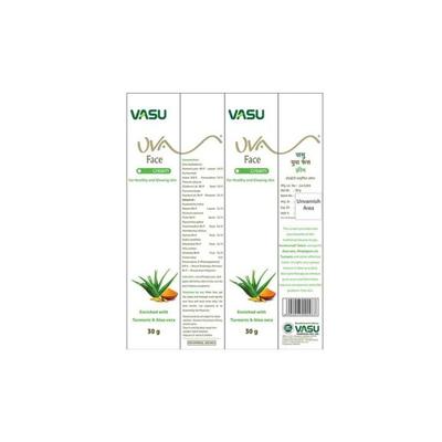 Vasu UVA Face Cream - Turmeric & Aloe Vera 30 gm - Face Creams