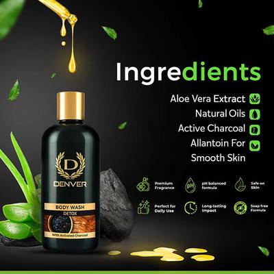 Denver Gift Set for Men- Hamilton Deo(165ml) + Hamilton Perfume(60ml) + Detox Body Wash(325ml) 1's - Shower Gels & Body Wash