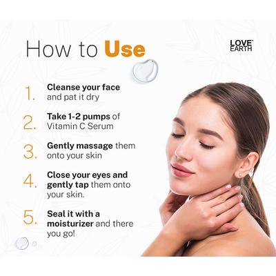 Love Earth Vitamin C Serum With Pure Vitamin C & Organic Witch Hazel 30 ml - Face Serum