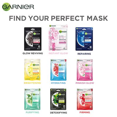Garnier Sakura White Water Glow Serum Sheet Mask, Face Sheet Mask for Women 28 gm - Sheet Masks