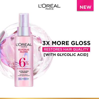 Loreal Paris Glycolic Gloss Acidifier Spray, With Glycolic Acid, For Lasting Shine 100 ml - Hair Serums