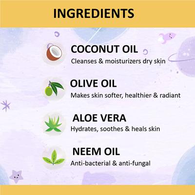 Cocomo Naturall Kids Face and Body Wash Floral Fragrance MoistureRich Moon Sparkle 200 ml - Baby Body Wash