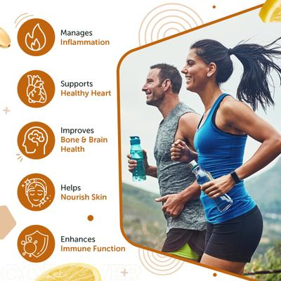Neuherbs Deep Sea Cod Liver Oil Softgels - Lemon Flavour 100's - Omega Fish Oil Fatty Acids