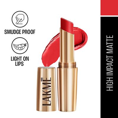 Lakme 9to5 Powerplay Priming Matte Lipstick, Lasts 16hrs, Red Letter, 3.6 gm - Lipsticks