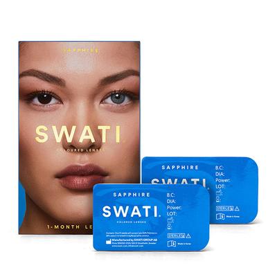 Swati Cosmetics Coloured Lenses Sapphire 1 Month Contact Lenses 1's - Eyecare Lenses
