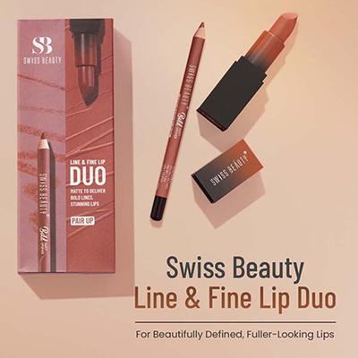 Swiss Beauty Line and Fine Lip Duo 3.2 gm - Makeup Kits & Sets