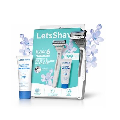 LetsShave Evior 6 Portable Razor (Pack of 1) + Transparent Shave Gel 15ml 1s 1's - Shaving & Hair Removal