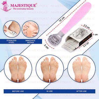 Majestique Corn Cutter for Foot, Hard Skin and Callus Remover with 10 Blades - Multicolor 1's - Cleansing Brushes