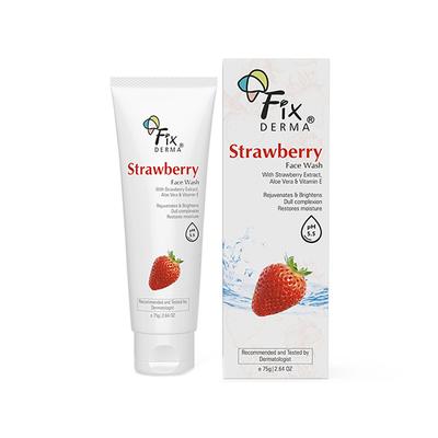 Fixderma Strawberry Face Wash with Vitamin E and Strawberry Extract, Face Wash and Face Cleanser 75 gm - Face Wash & Cleansers