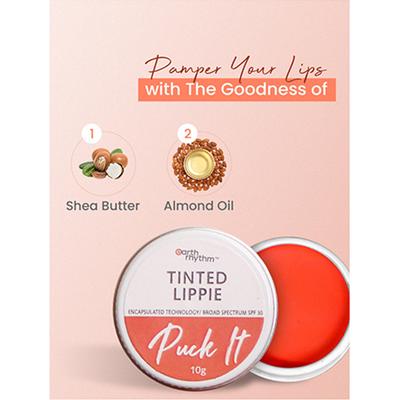 Earth Rhythm Tinted Lippie Spf 30 Cupid 10 gm - Lip Stains & Tints