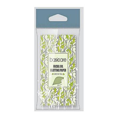 Basicare Facial Oil Blotting Paper,Green Tea, (pack of 200) 1's - Facial Wipes & Tissues