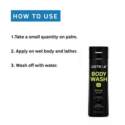 Ustraa Body Wash - Green Clay 250 ml - Shower Gels & Body Wash