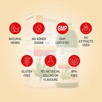 Krishna's Herbal & Ayurveda Papaya Leaf Juice 500 ml - Ayurvedic Juices