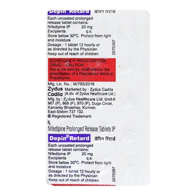 DEPIN RETARD Tablet 15's - Hypertension-Cal