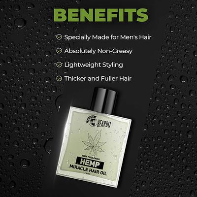 Beardo Hair Thickening Hemp Miracle Hair Oil 100ml - Hair Oils