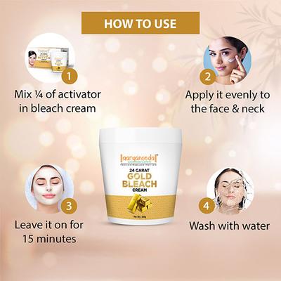 Aryanveda 24 Carat Gold Bleach Cream 250 gm - Face Bleach