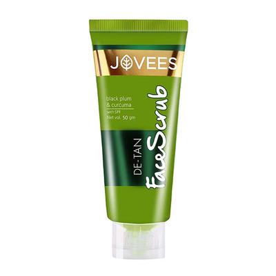 Jovees De-Tan Face Scrub - Black Plum & Curcuma 50 gm - Scrubs & Exfoliants