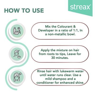 Streax Hair Colour - Natural Black (60gm+60ml+20gm) 1's - Crème